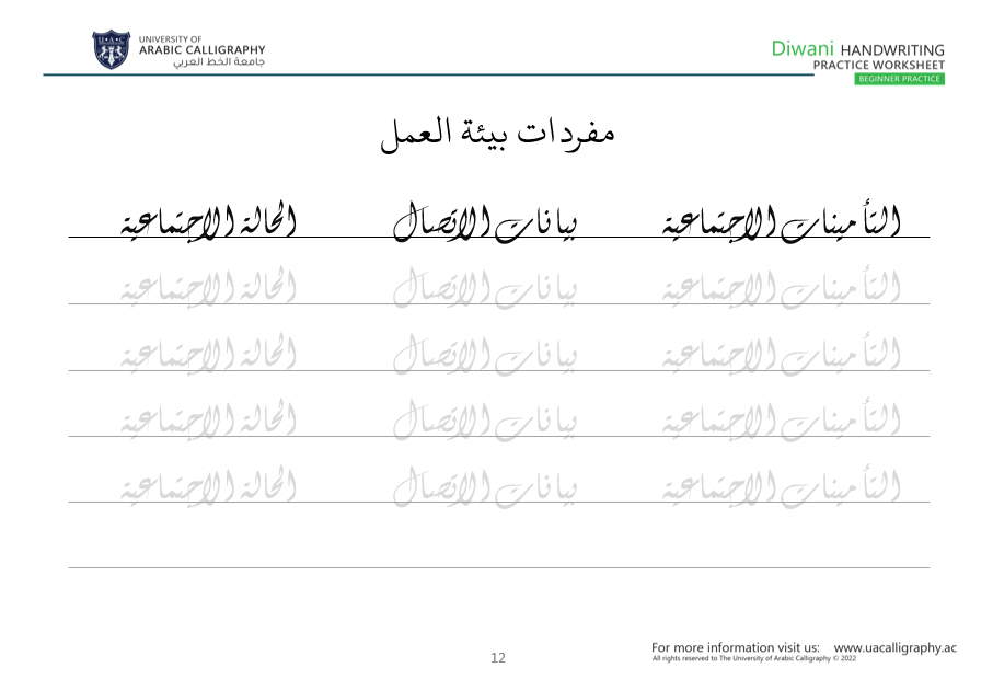 Diwani Handwriting Booklet 3