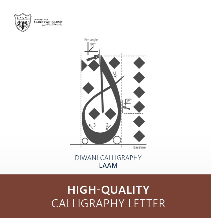 Diwani Calligraphy:Letter Laam